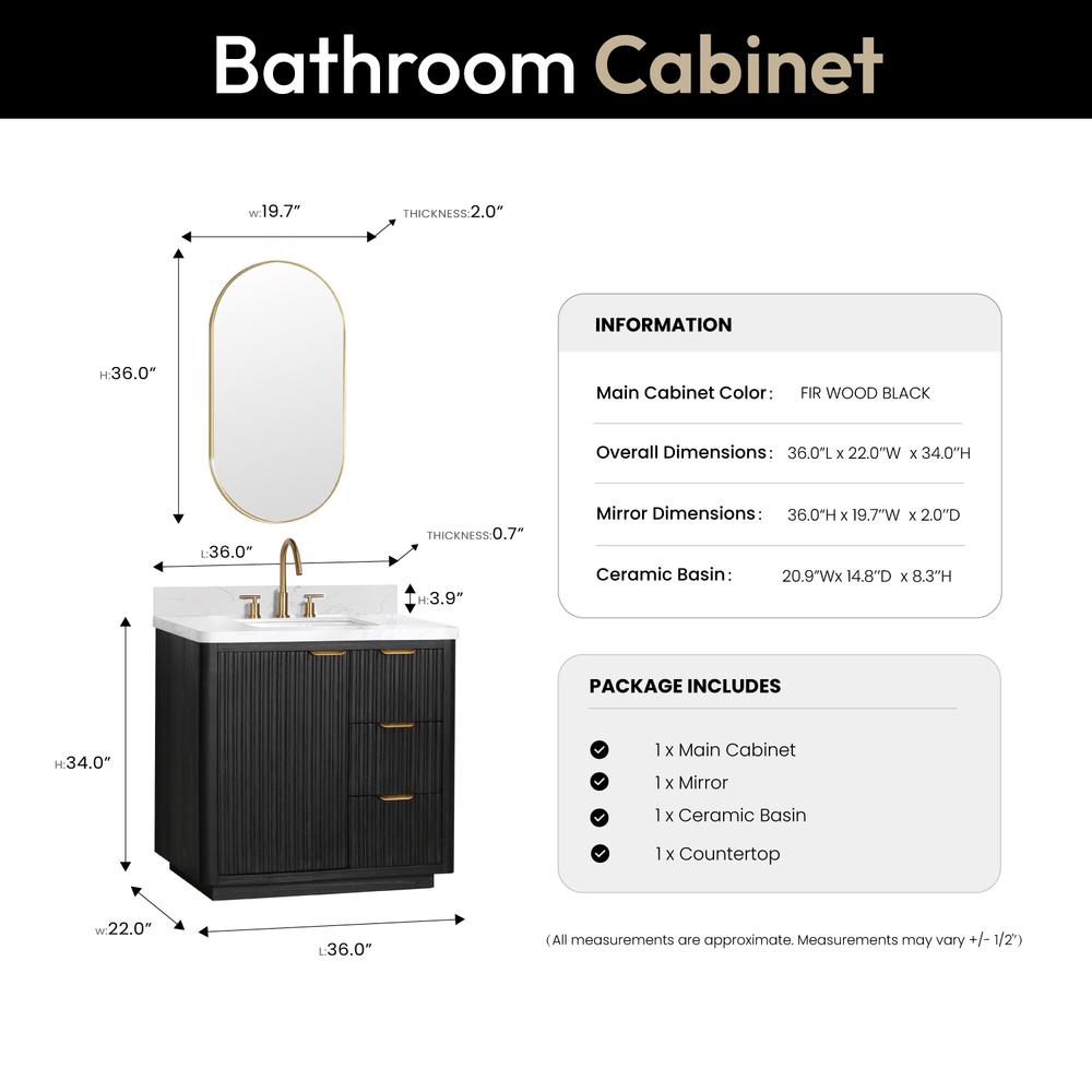 Free-standing Single Bathroom Vanity with Composite top and Mirror. Picture 17