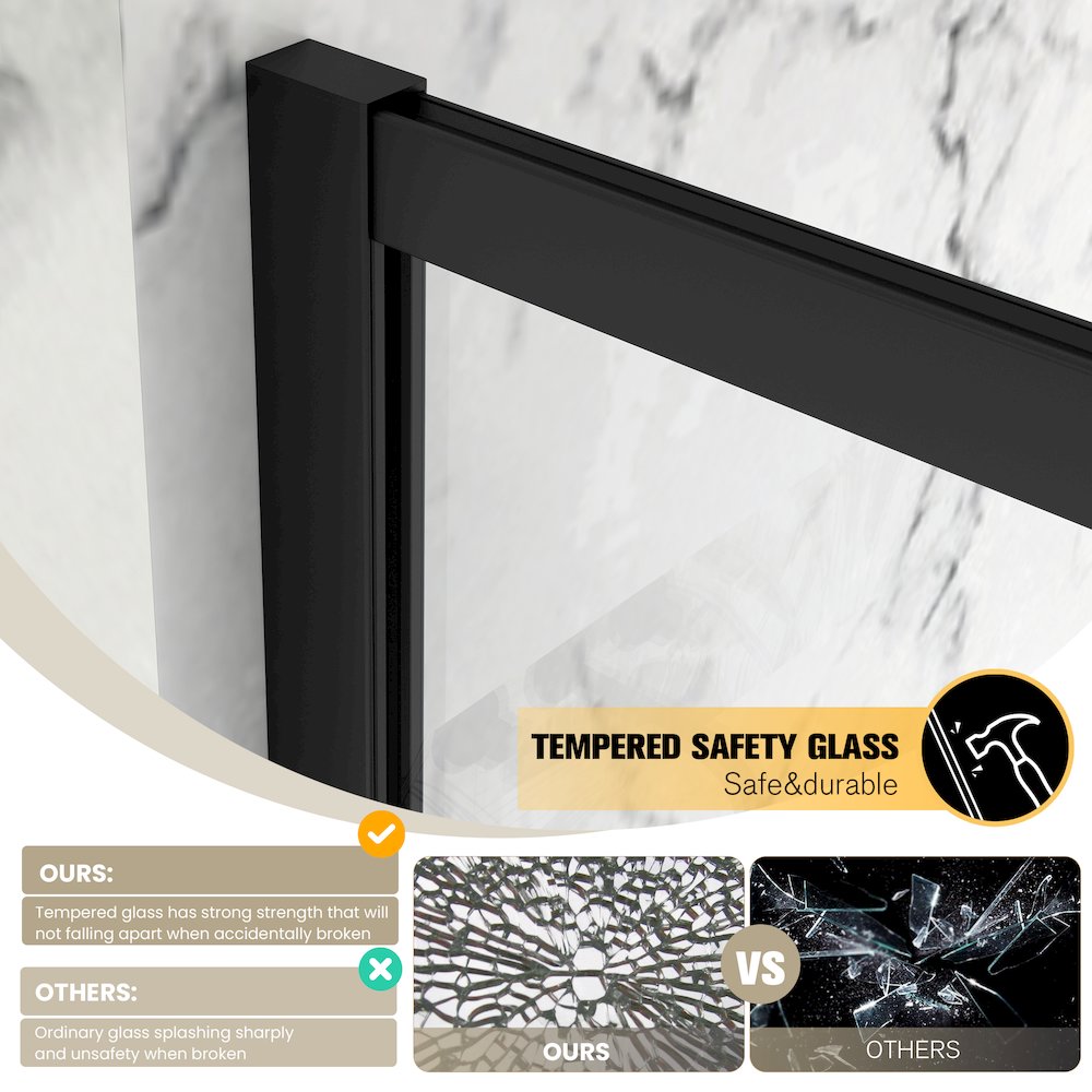 Bathtub Screen Frameless Glass Shower Door Tempered Glass Shower Panel. Picture 7