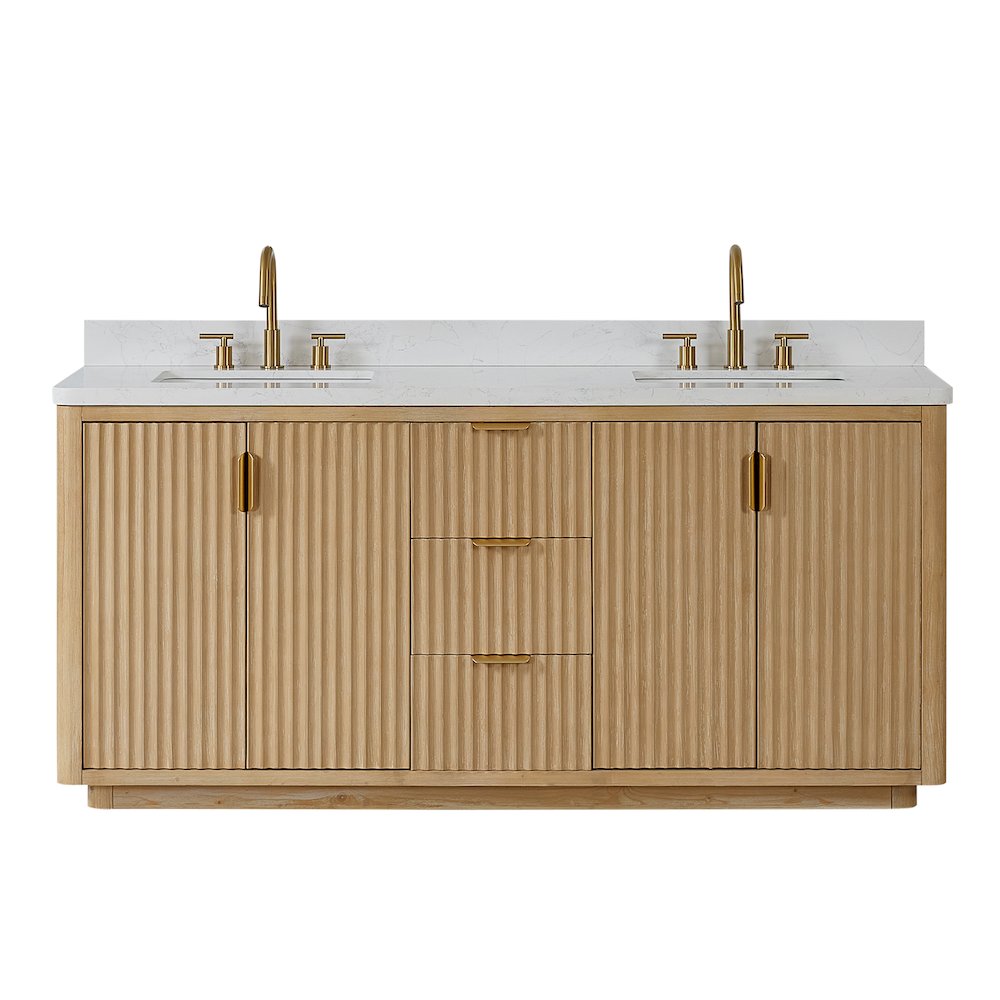 Cádiz 72in. Free-standing Double Bathroom Vanity in Washed Ash Grey. Picture 1