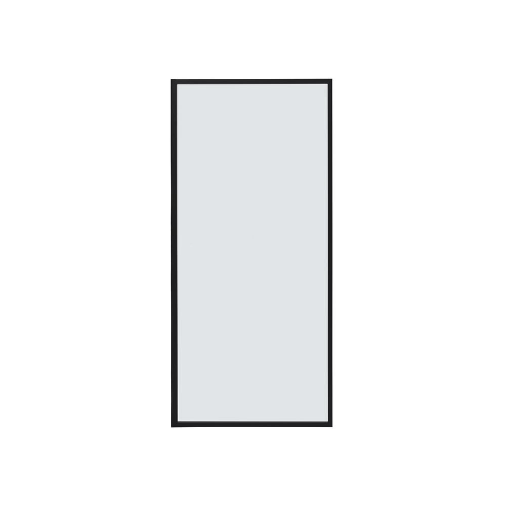 Arcos 34" W x 74" H Framed Fixed Glass Panel in Matte Black. Picture 1
