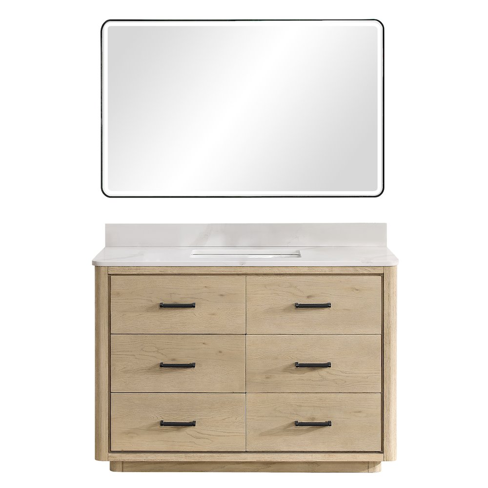 Porto 48" Free-standing Single Bath Vanity in Aged Natural Oak. Picture 2