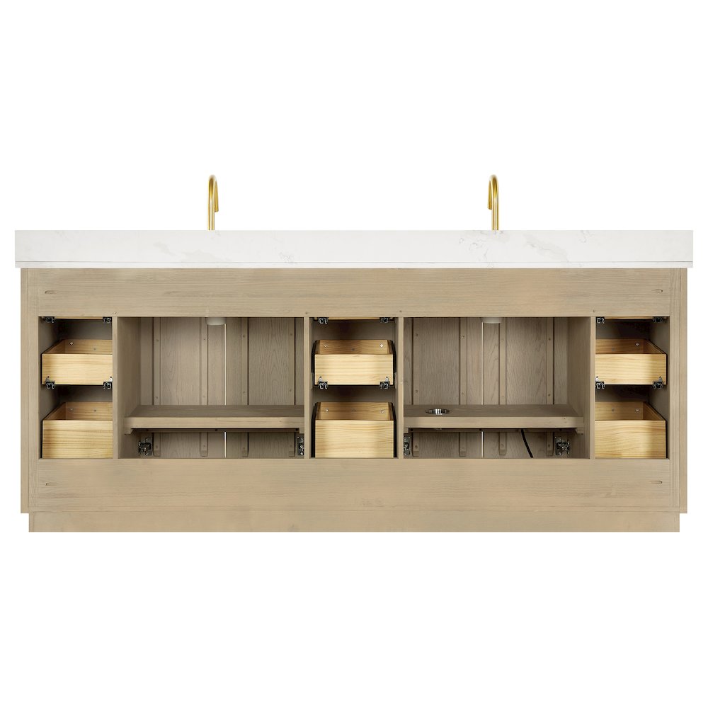 Oza 84" Free-standing Double Bath Vanity in Aged Natural Oak. Picture 17