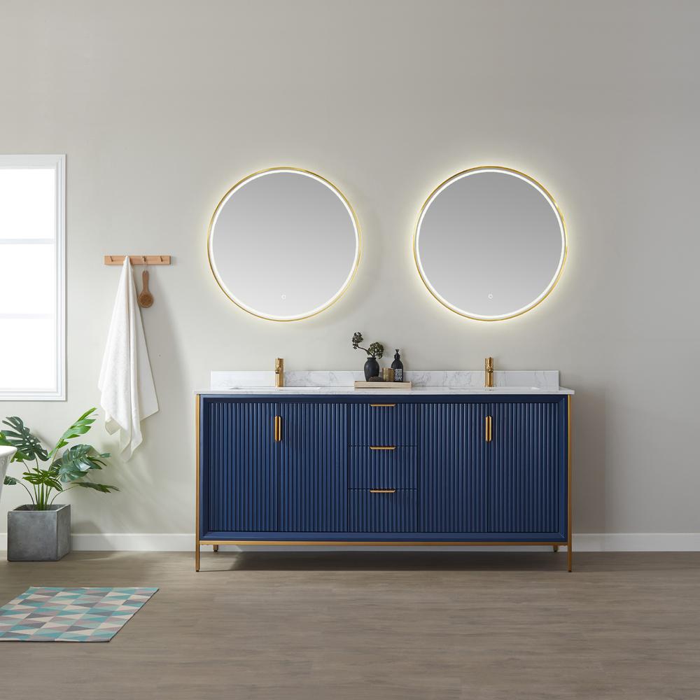 32'' Round LED Lighted Accent Bathroom/Vanity Wall Mirror. Picture 7