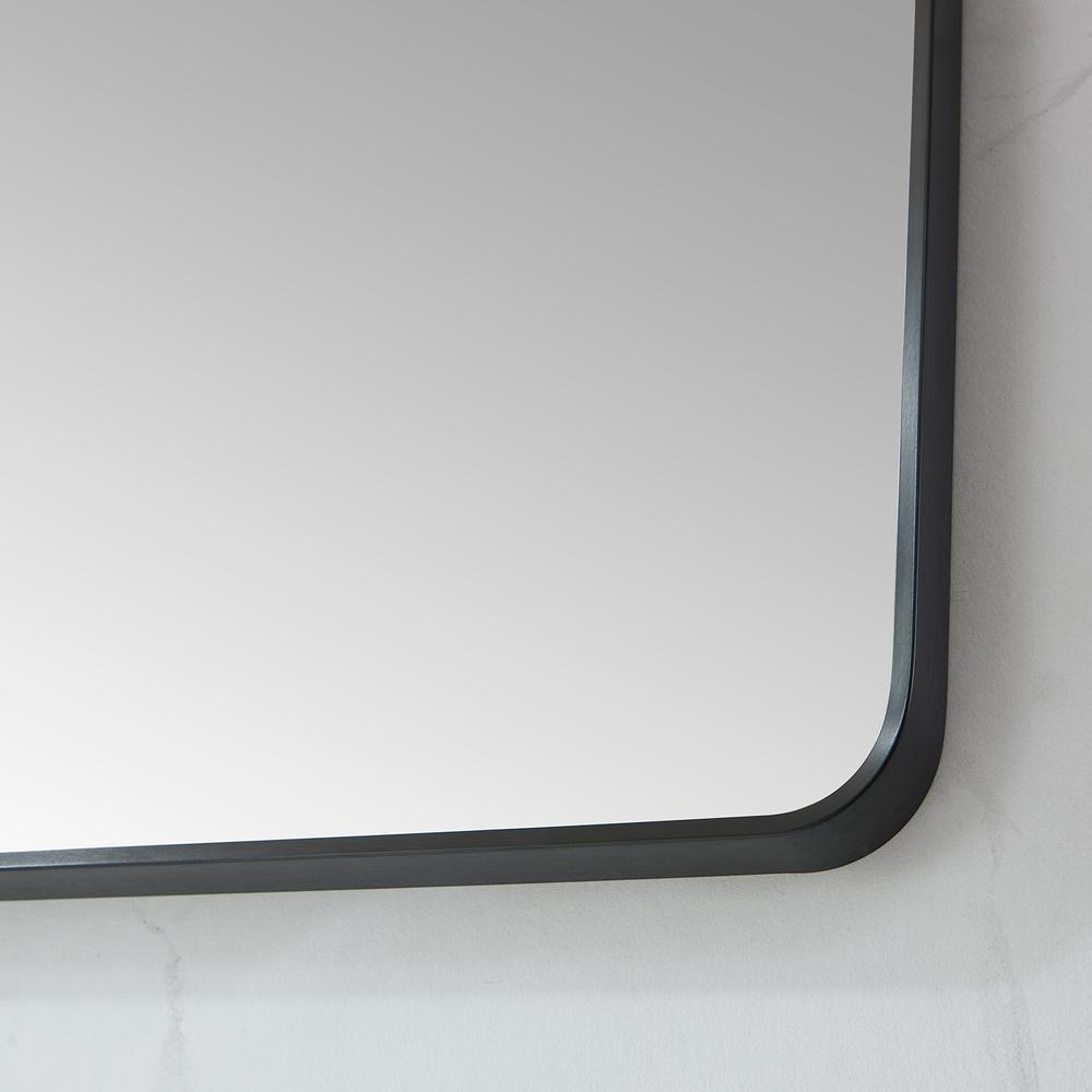 Mutriku 48 in. W x 32 in. H Rectangle Metal Wall Mirror in Brushed Black. Picture 4