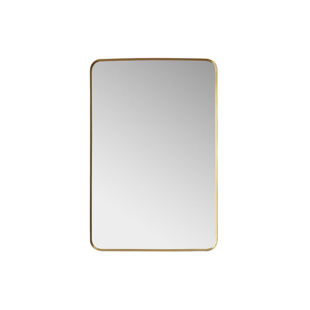 Mutriku 24 in. W x 36 in. H Rectangle Metal Wall Mirror in Brushed Gold. Picture 1