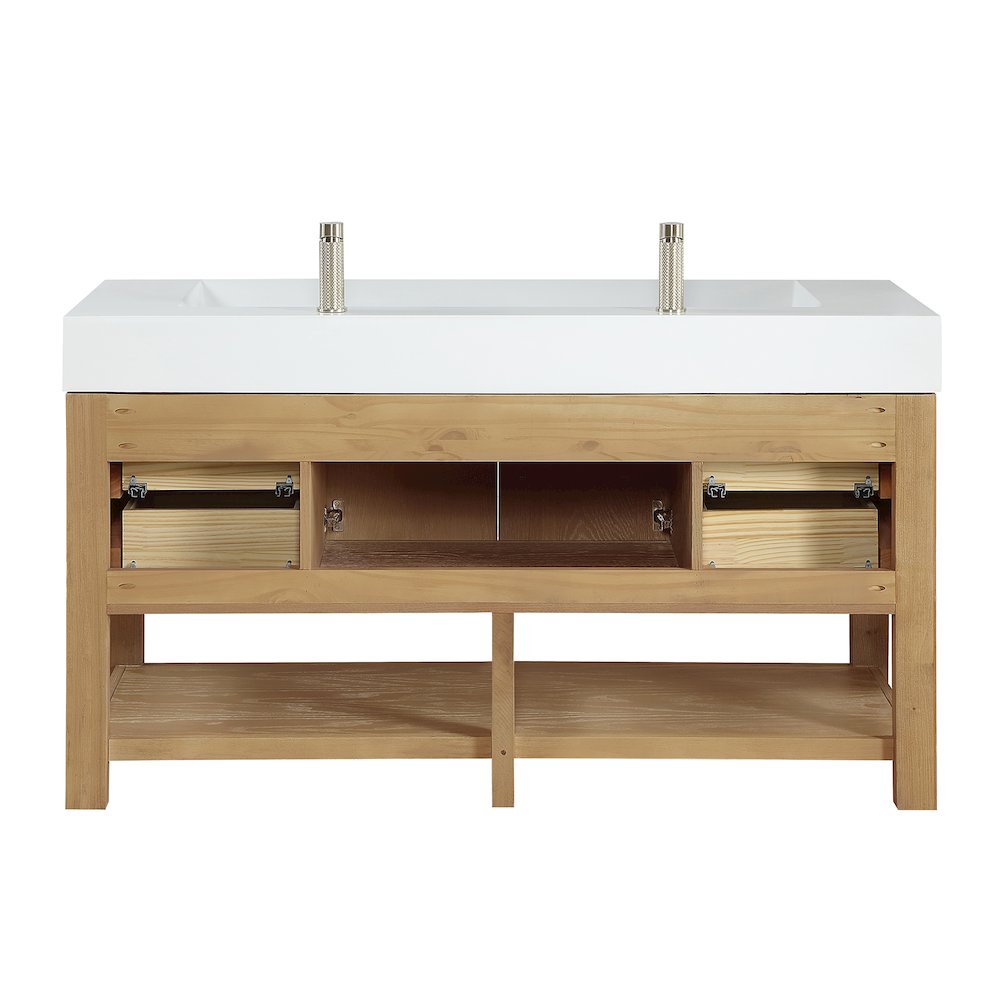 Vera 60" Free-standing Single Bath Vanity in Washed Ash Grey. Picture 18