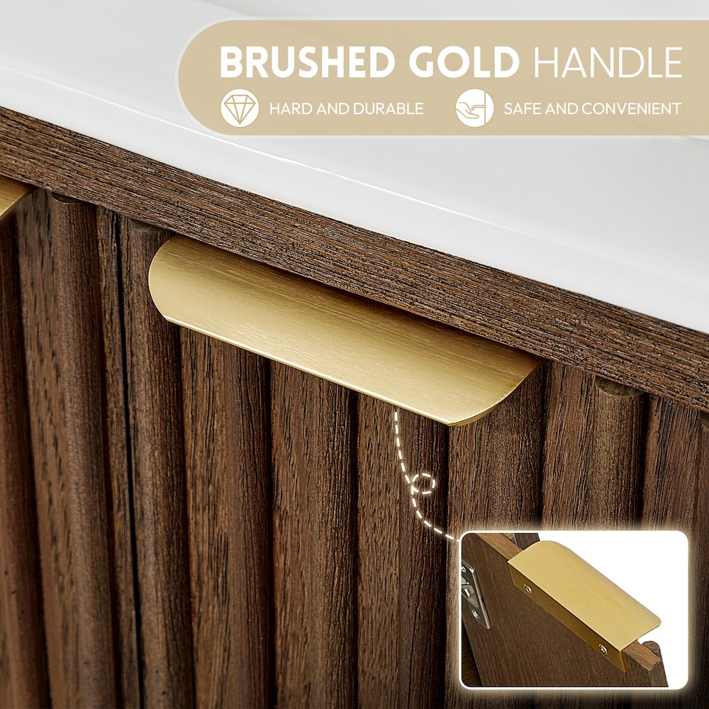 Mumbai 24" Free-standing Single Bath Vanity in Aged Dark Brown Oak. Picture 8