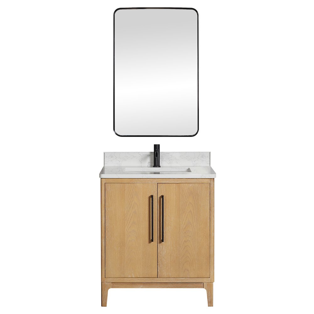 Gara 30" Free-standing Single Bath Vanity in Washed Ash Grey. Picture 1