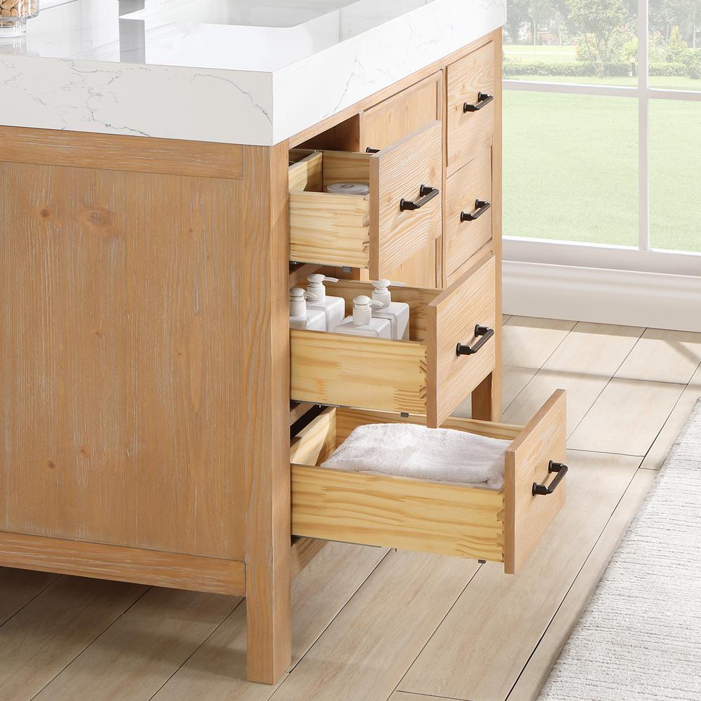 Free-standing Single Bathroom Vanity with Composite top and Mirror. Picture 6