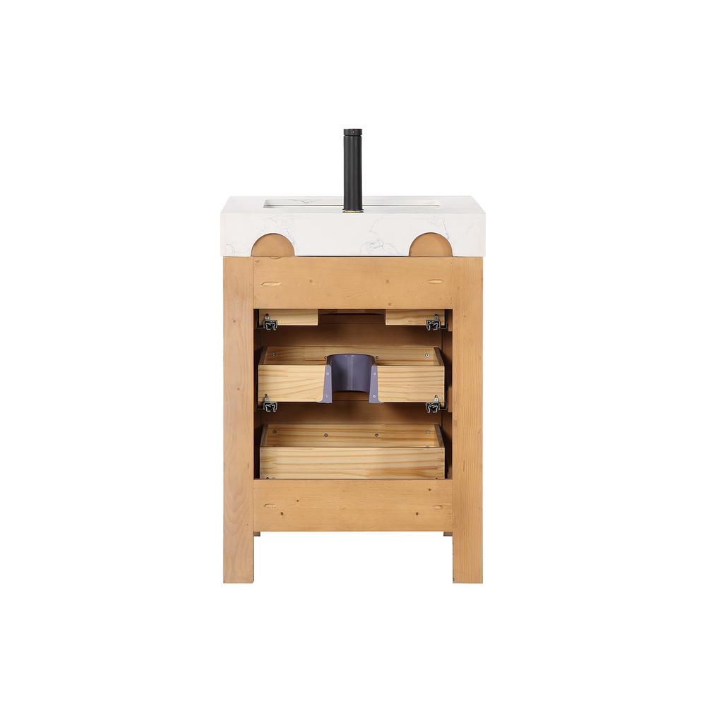 Free-standing Single Bathroom Vanity with Composite top and Mirror. Picture 3