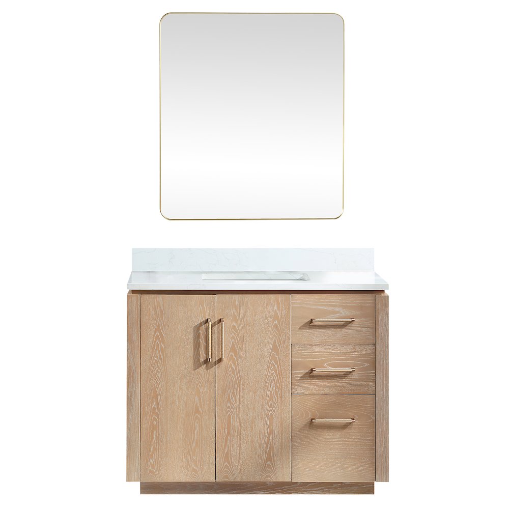 San 42" Free-standing Single Bath Vanity in Washed Ash Grey. Picture 2