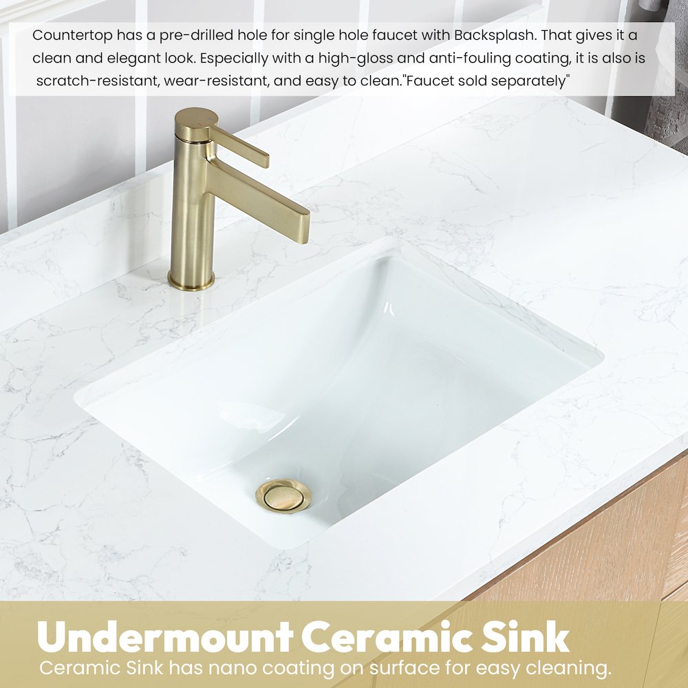San 42" Free-standing Single Bath Vanity in Washed Ash Grey. Picture 7