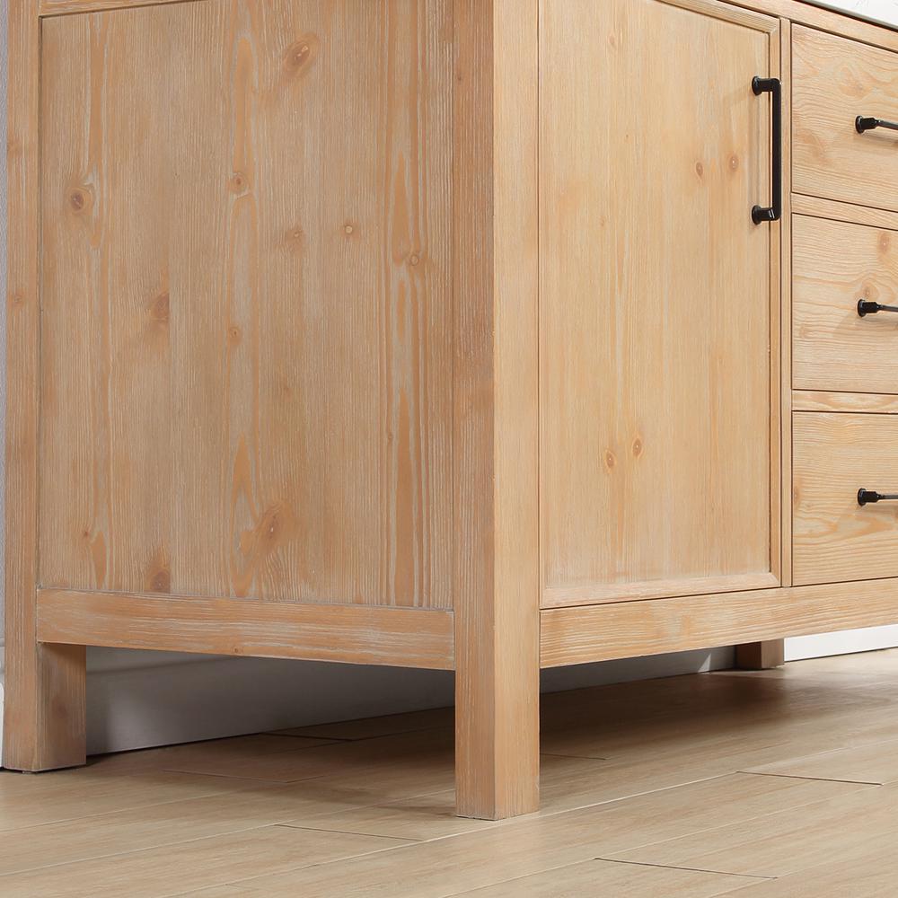 Free-standing Single Bathroom Vanity with Composite top in Lightning White. Picture 14