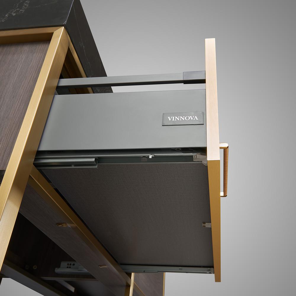 Double Sink Bath Vanity with Black Sintered Stone Top. Picture 10