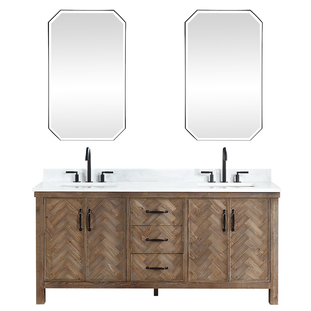 Javier 72" Free-standing Double Bath Vanity in Spruce Antique Gray. Picture 1