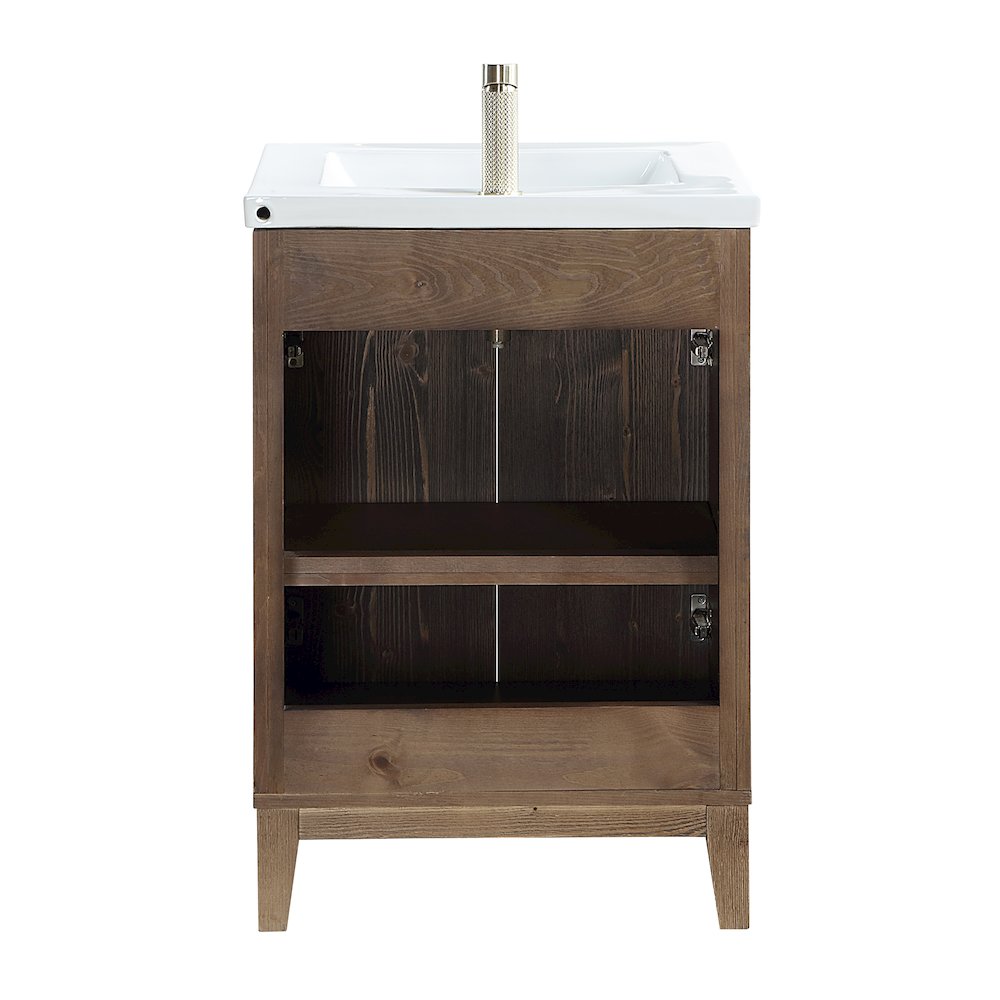 Palos 24" Free-standing Single Bath Vanity in Spruce Aged Brown. Picture 12