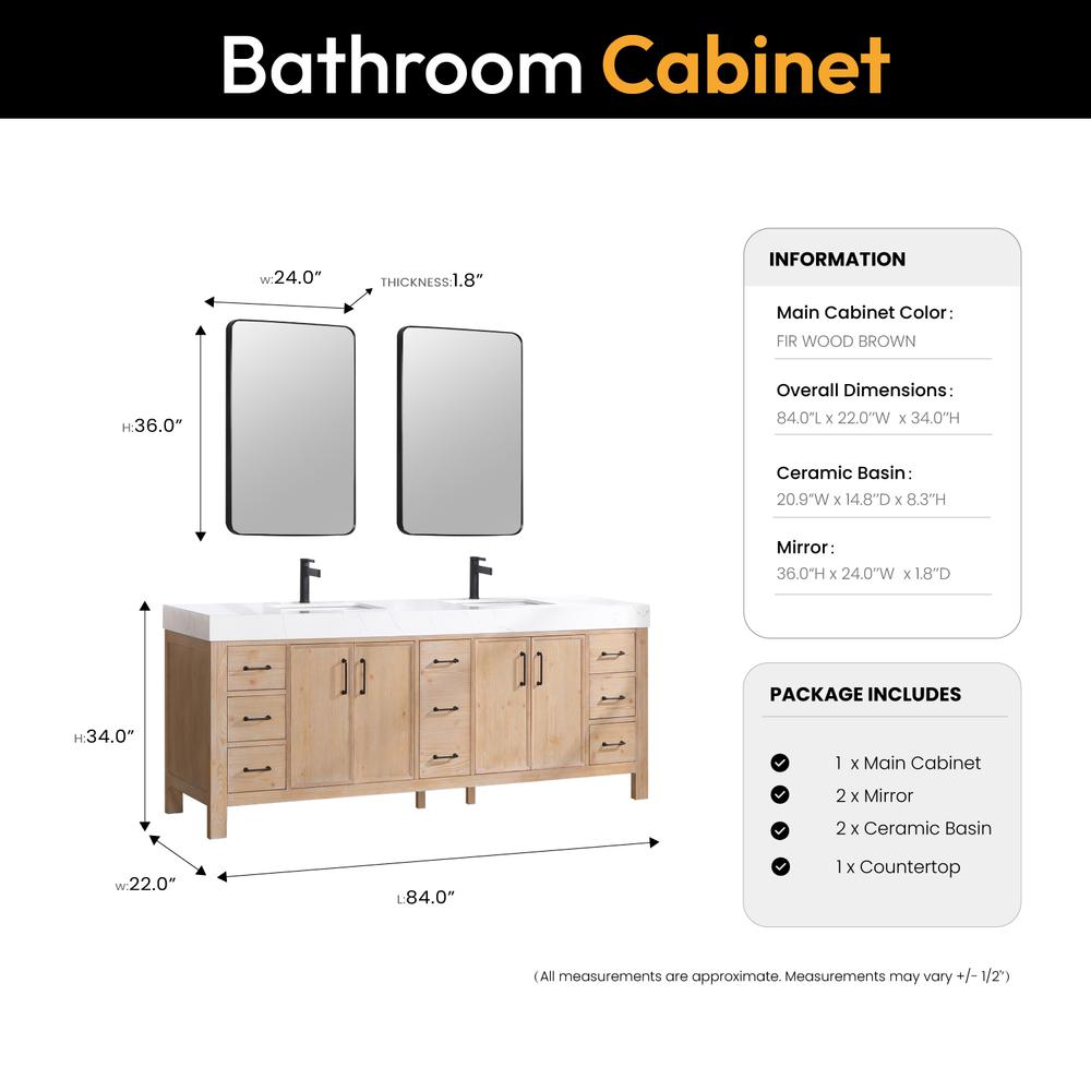 Free-standing Double Bathroom Vanity with Composite top and Mirror. Picture 15