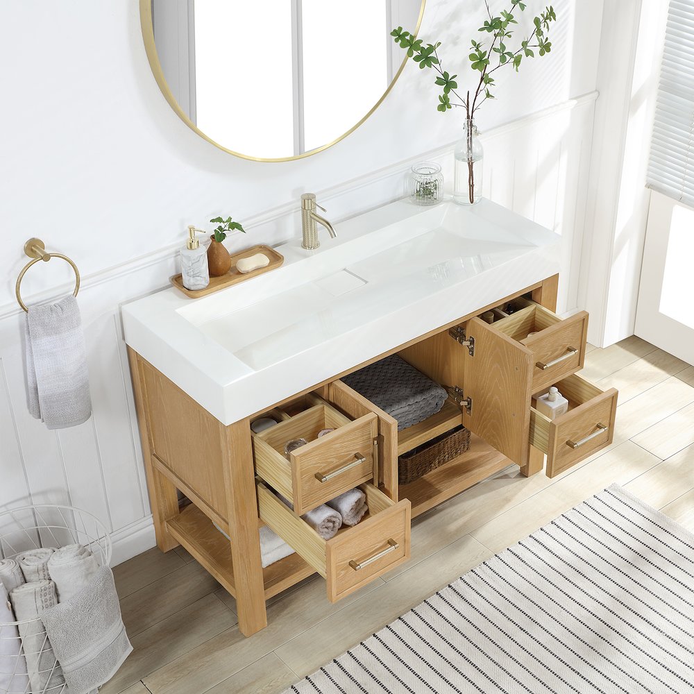 Vera 48" Free-standing Single Bath Vanity in Washed Ash Grey. Picture 6