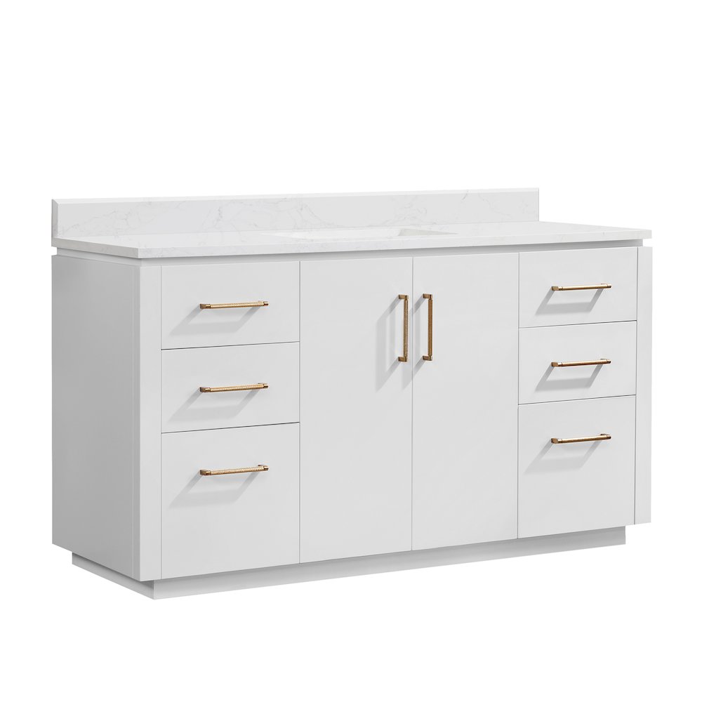 San 60" Free-standing Single Bath Vanity in White. Picture 2