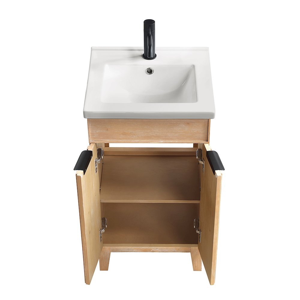 Palos 18" Free-standing Single Bath Vanity in Fir Wood Brown. Picture 12