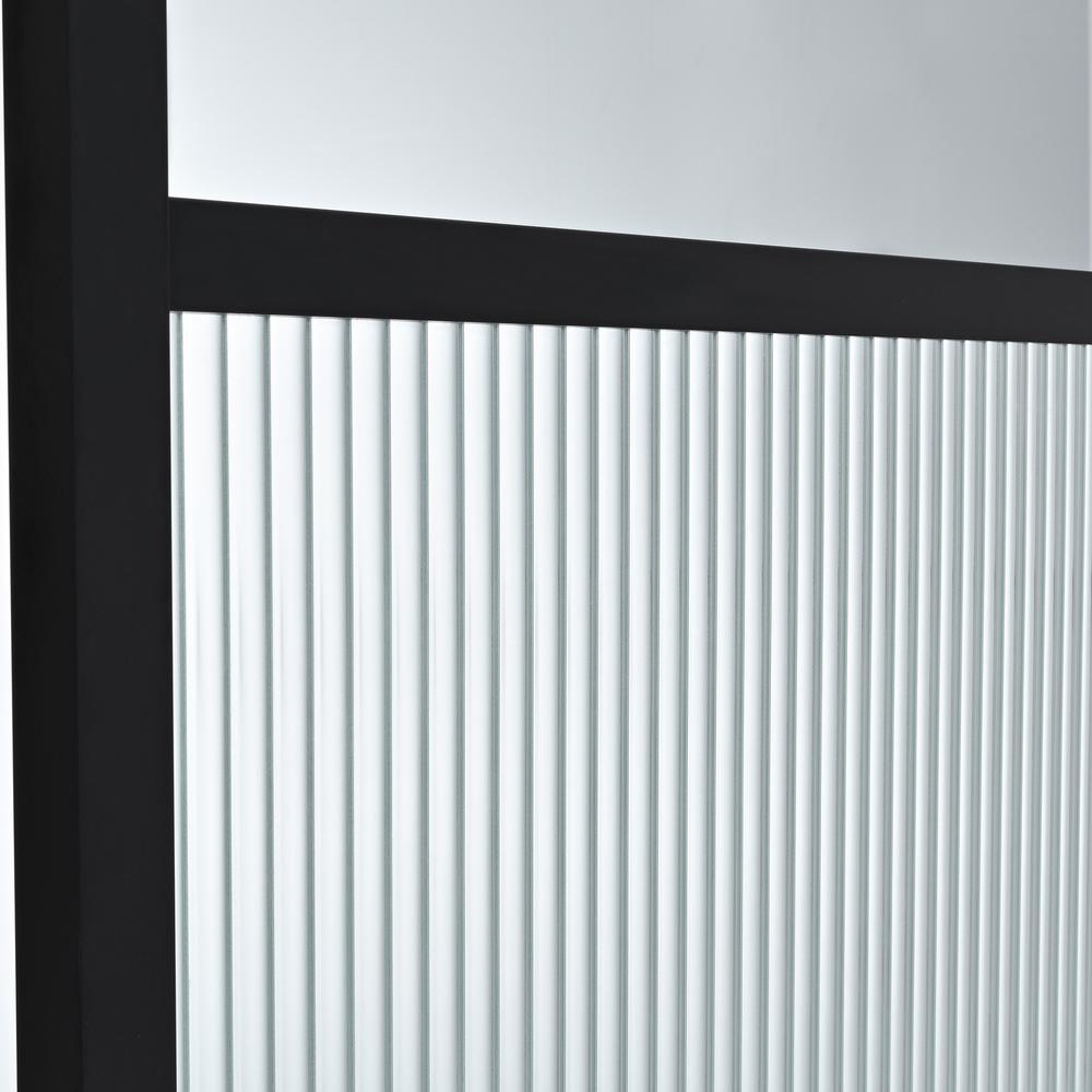Tafalla 34" W x 74" H Framed Fixed Glass Panel in Matte Black. Picture 6