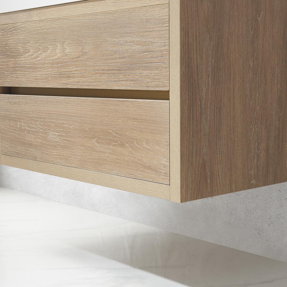 Single Sink Wall-Mount Bath Vanity with Composite Integral Square Sink Top. Picture 10