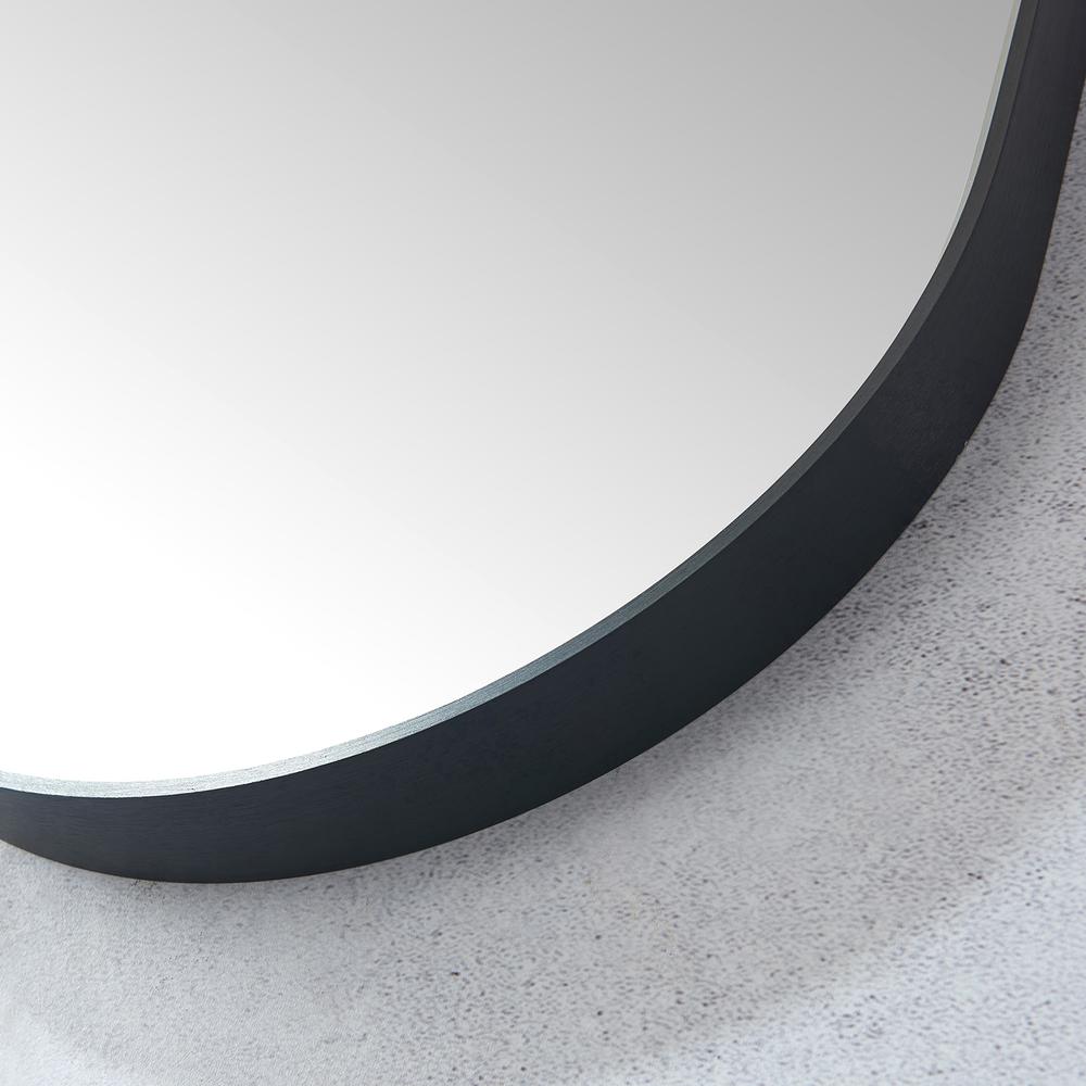 Luarca 18 in. W x 48 in. H Oval Metal Wall Mirror in Brushed Black. Picture 5