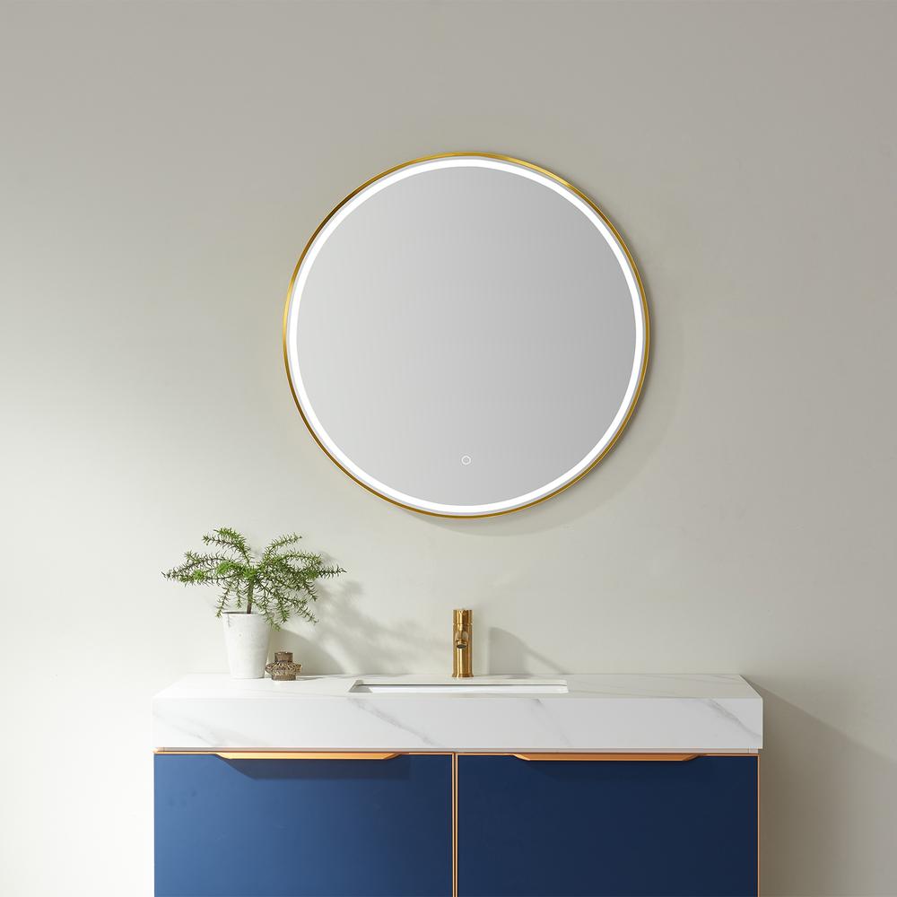 32'' Round LED Lighted Accent Bathroom/Vanity Wall Mirror. Picture 3