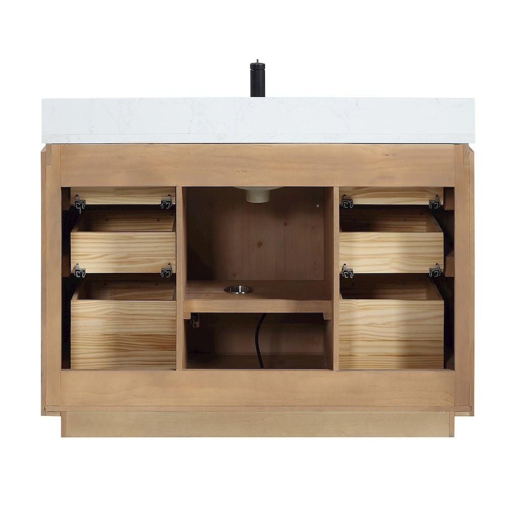 San 48" Free-standing Single Bath Vanity in Fir Wood Brown. Picture 16