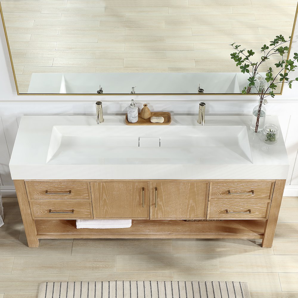 Vera 72" Free-standing Single Bath Vanity in Washed Ash Grey. Picture 5