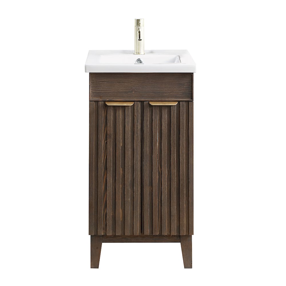 Palos 18" Free-standing Single Bath Vanity in Spruce Aged Brown. Picture 1