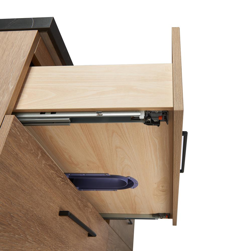 Single Sink Bath Vanity with Black Sintered Stone Top with Concrete Sink. Picture 13