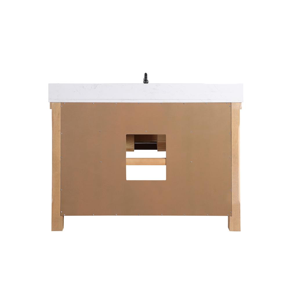 Single Bath Vanity with Composite Stone Top, White Farmhouse Basin. Picture 2