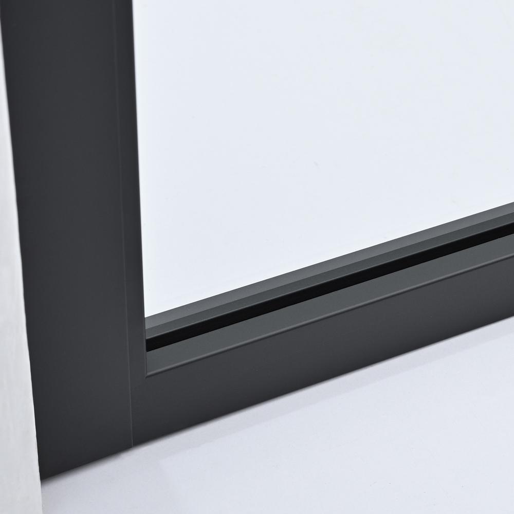 Arcos 34" W x 74" H Framed Fixed Glass Panel in Matte Black. Picture 5