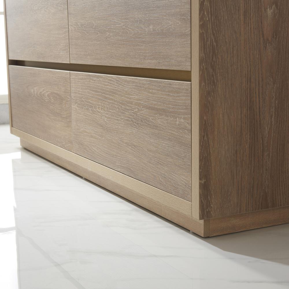 Double Sink Bath Vanity with Composite Integral Square Sink Top and Mirror. Picture 9