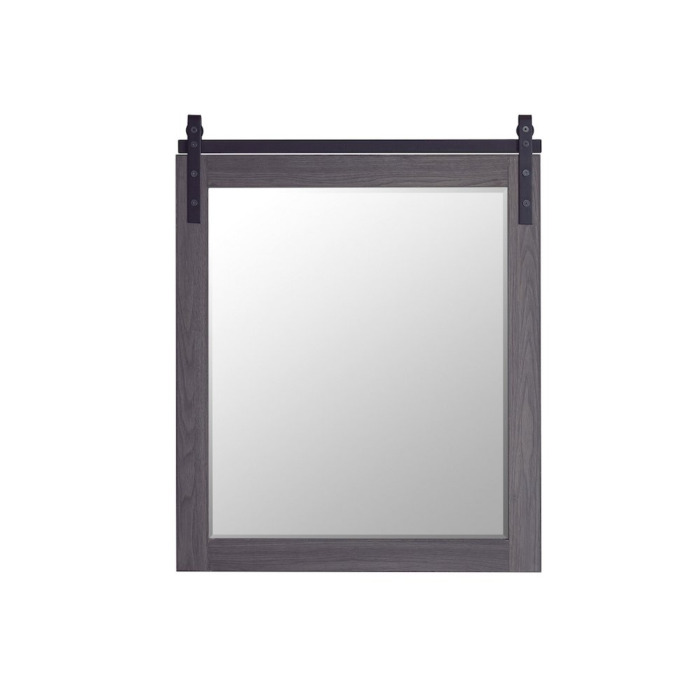 Cortes 32" Rectangular Bathroom Vanity Barndoor Wall Mount Mirror in Oak. Picture 1