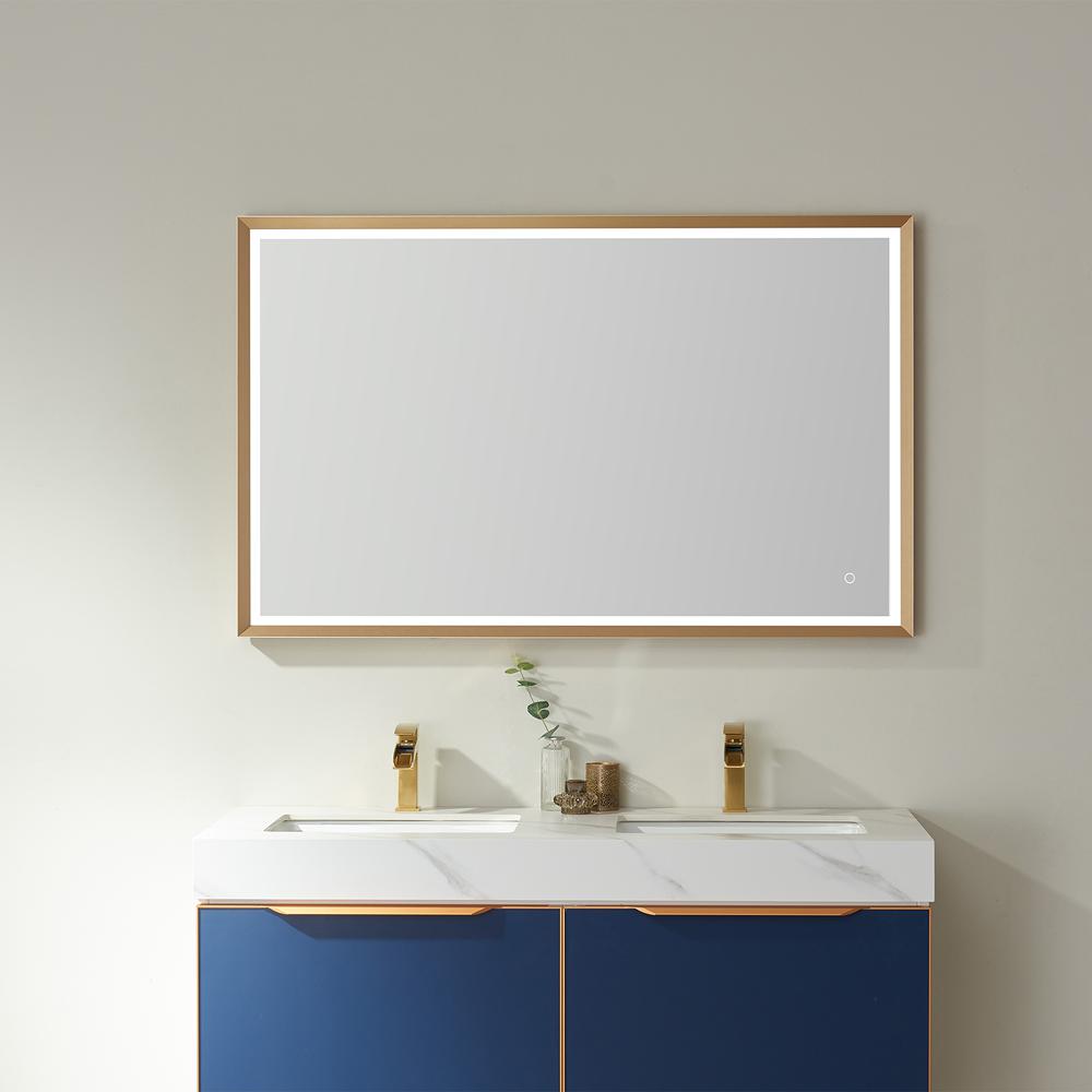 48'' Rectangle LED Lighted Accent Bathroom/Vanity Wall Mirror. Picture 3