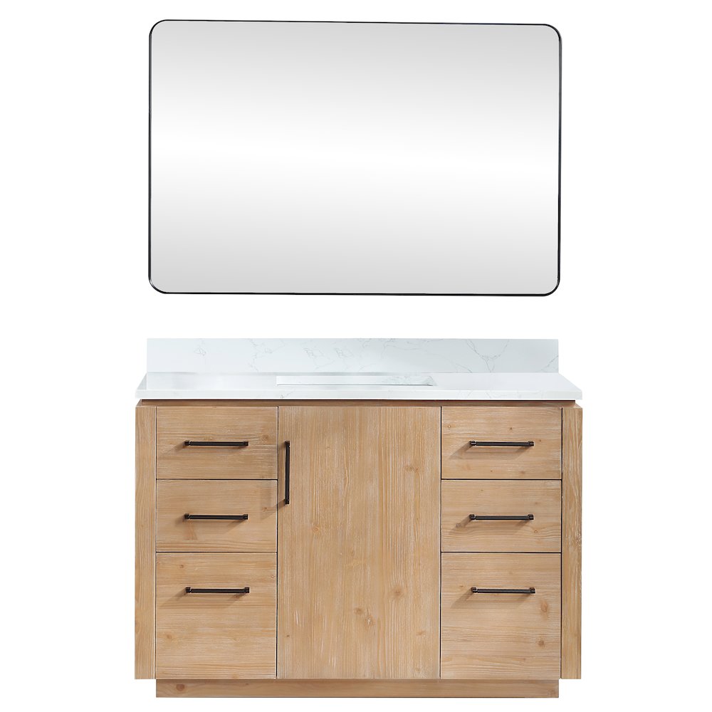 San 48" Free-standing Single Bath Vanity in Fir Wood Brown. Picture 2