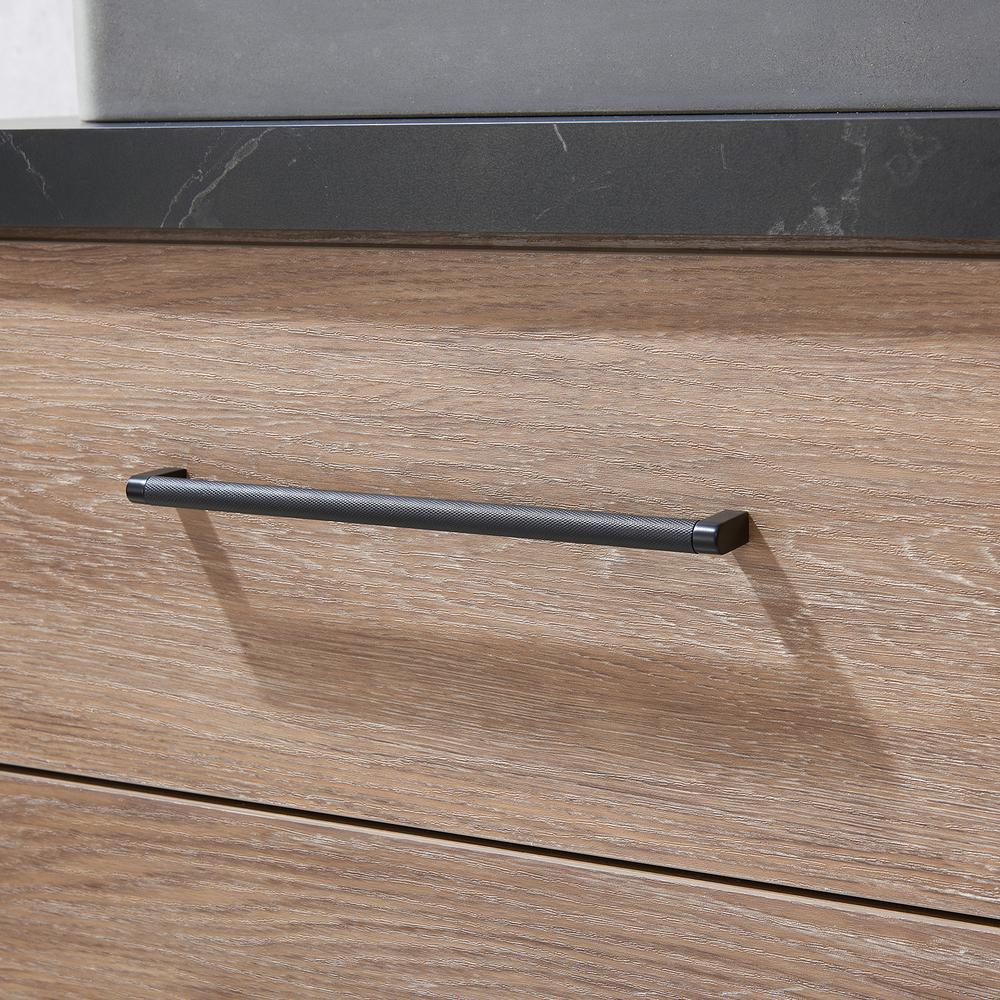 Double Sink Bath Vanity with Sintered Stone Top with Concrete Sink and Mirror. Picture 11