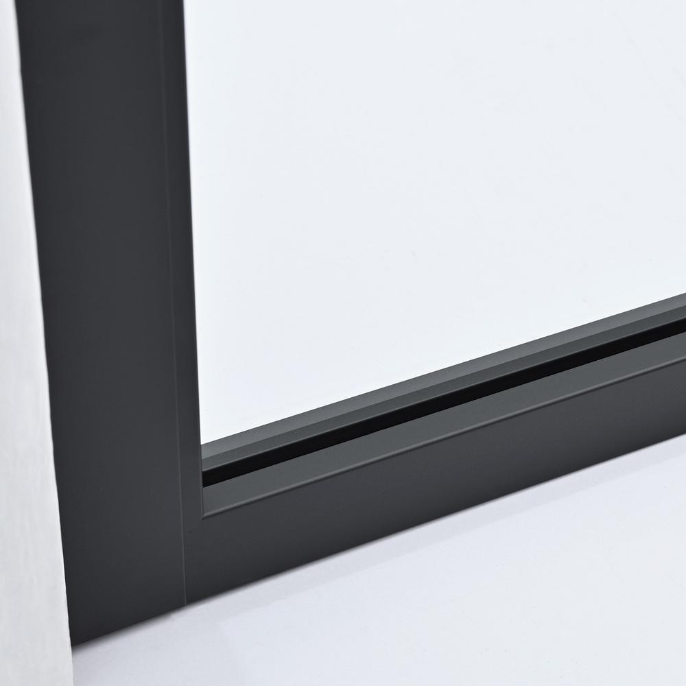 Tafalla 34" W x 74" H Framed Fixed Glass Panel in Matte Black. Picture 2