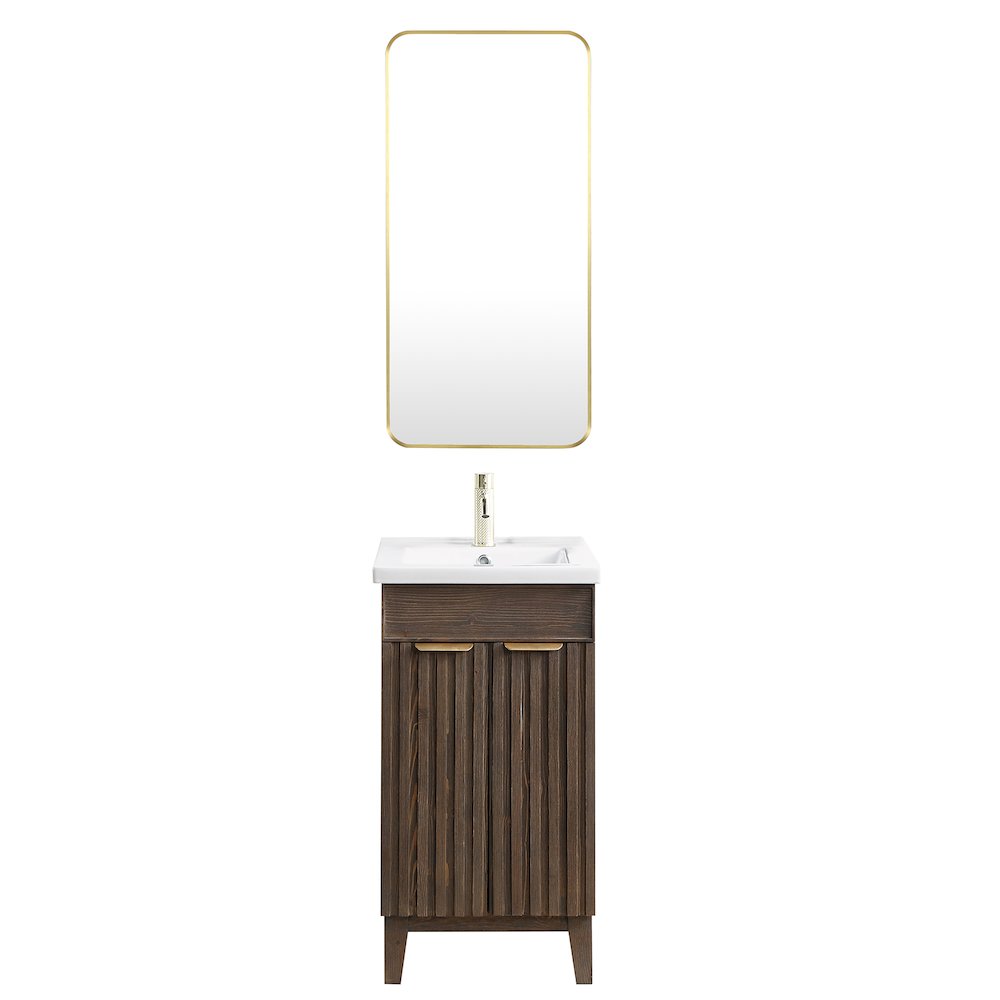 Palos 18" Free-standing Single Bath Vanity in Spruce Aged Brown. Picture 1