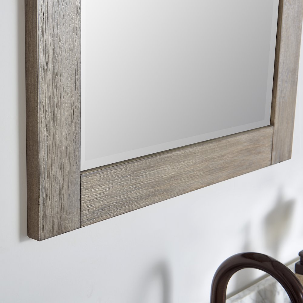 Cortes 24" Rectangular Bathroom Vanity Barndoor Wall Mount Mirror in Grey. Picture 5