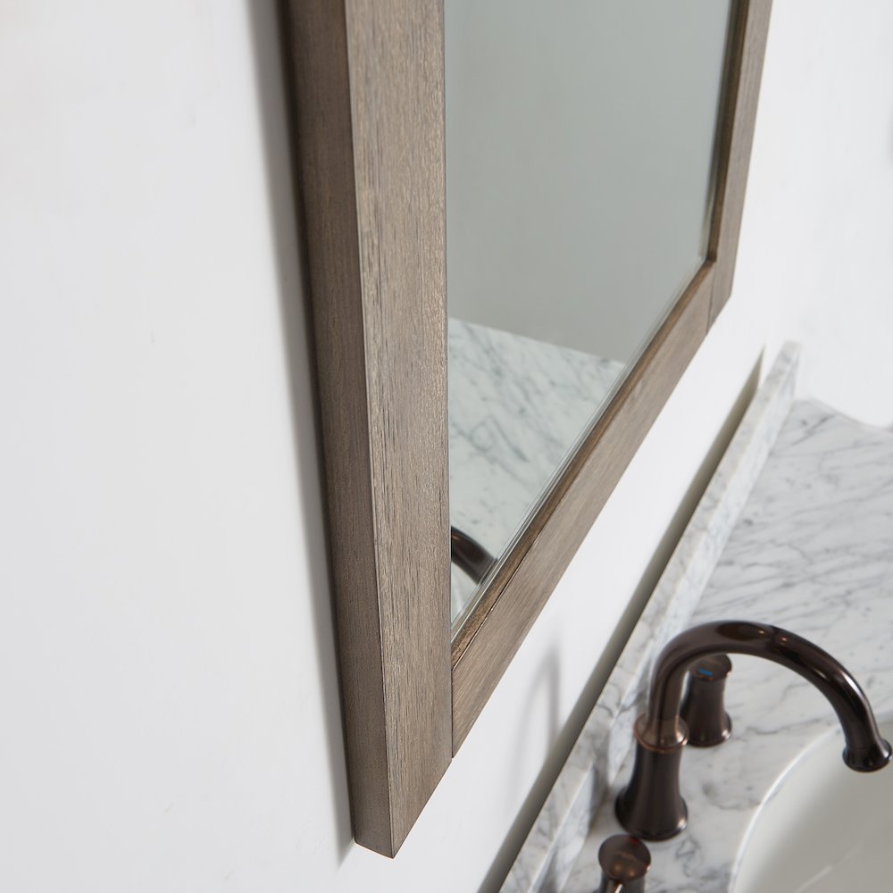 Cortes 24" Rectangular Bathroom Vanity Barndoor Wall Mount Mirror in Grey. Picture 6