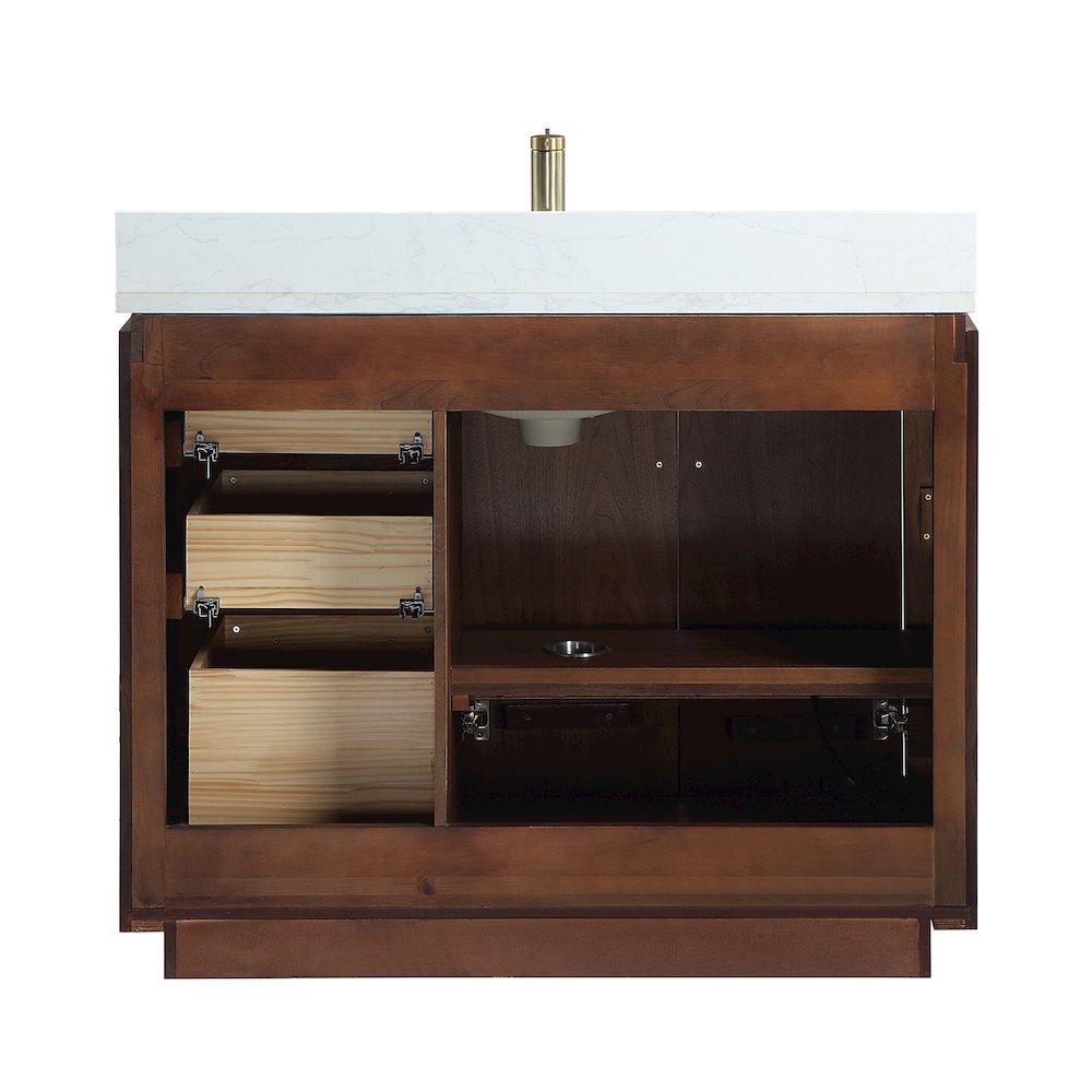 San 42" Free-standing Single Bath Vanity in Natural Walnut. Picture 15