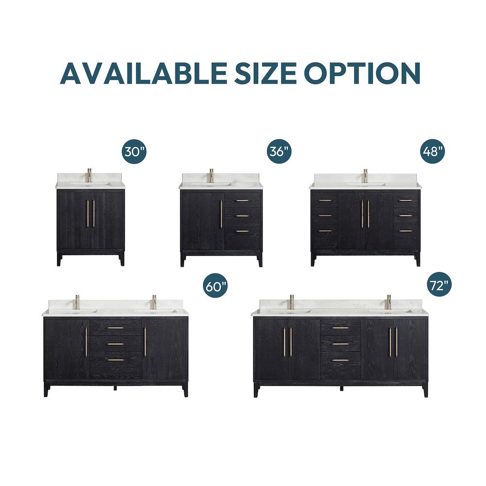 Gara 30" Free-standing Single Bath Vanity in Fir Wood Black. Picture 16