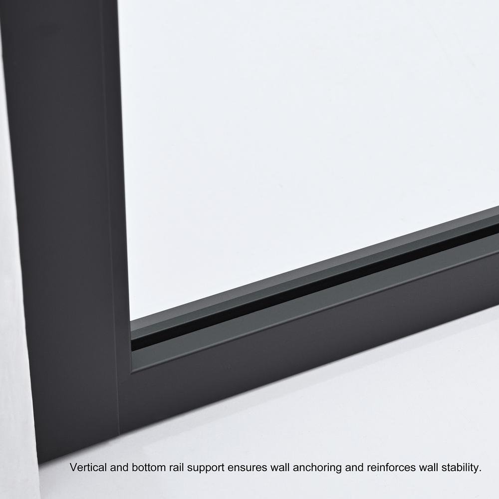 Arcos 34" W x 74" H Framed Fixed Glass Panel in Matte Black. Picture 8
