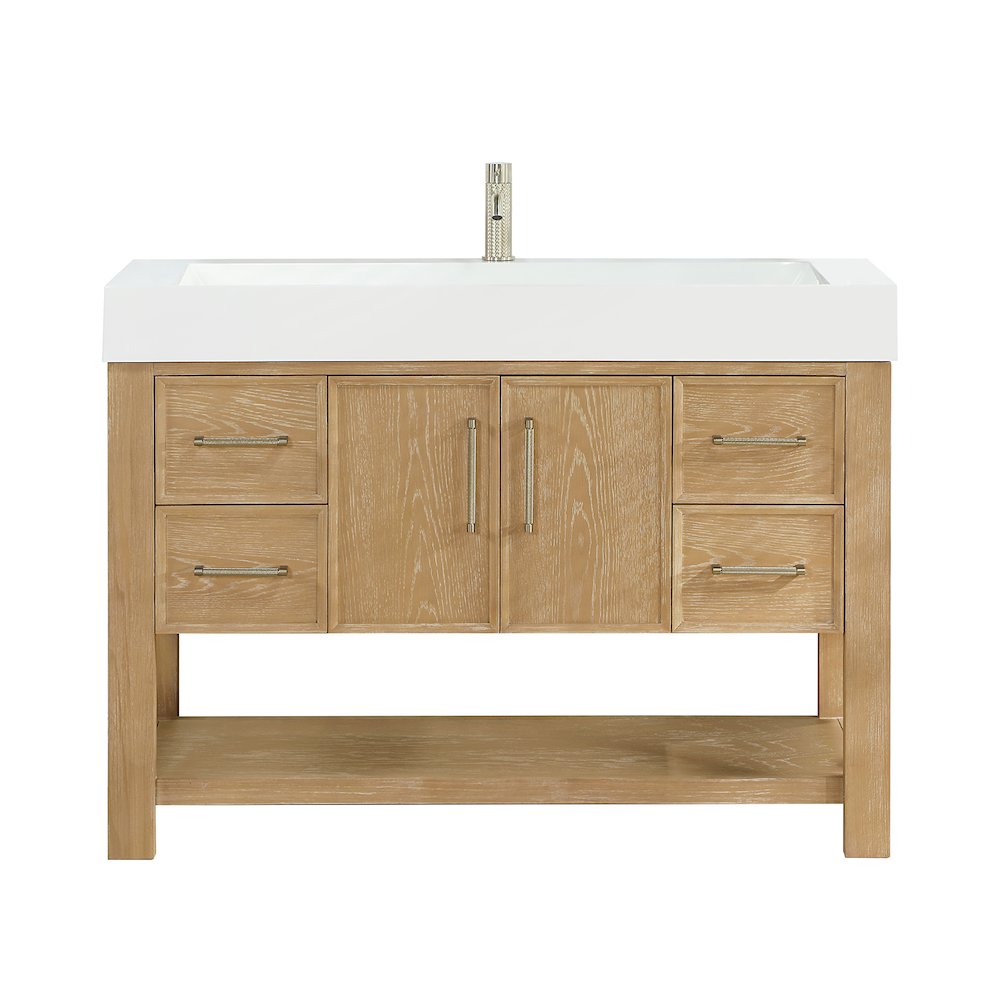 Vera 48" Free-standing Single Bath Vanity in Washed Ash Grey. Picture 1