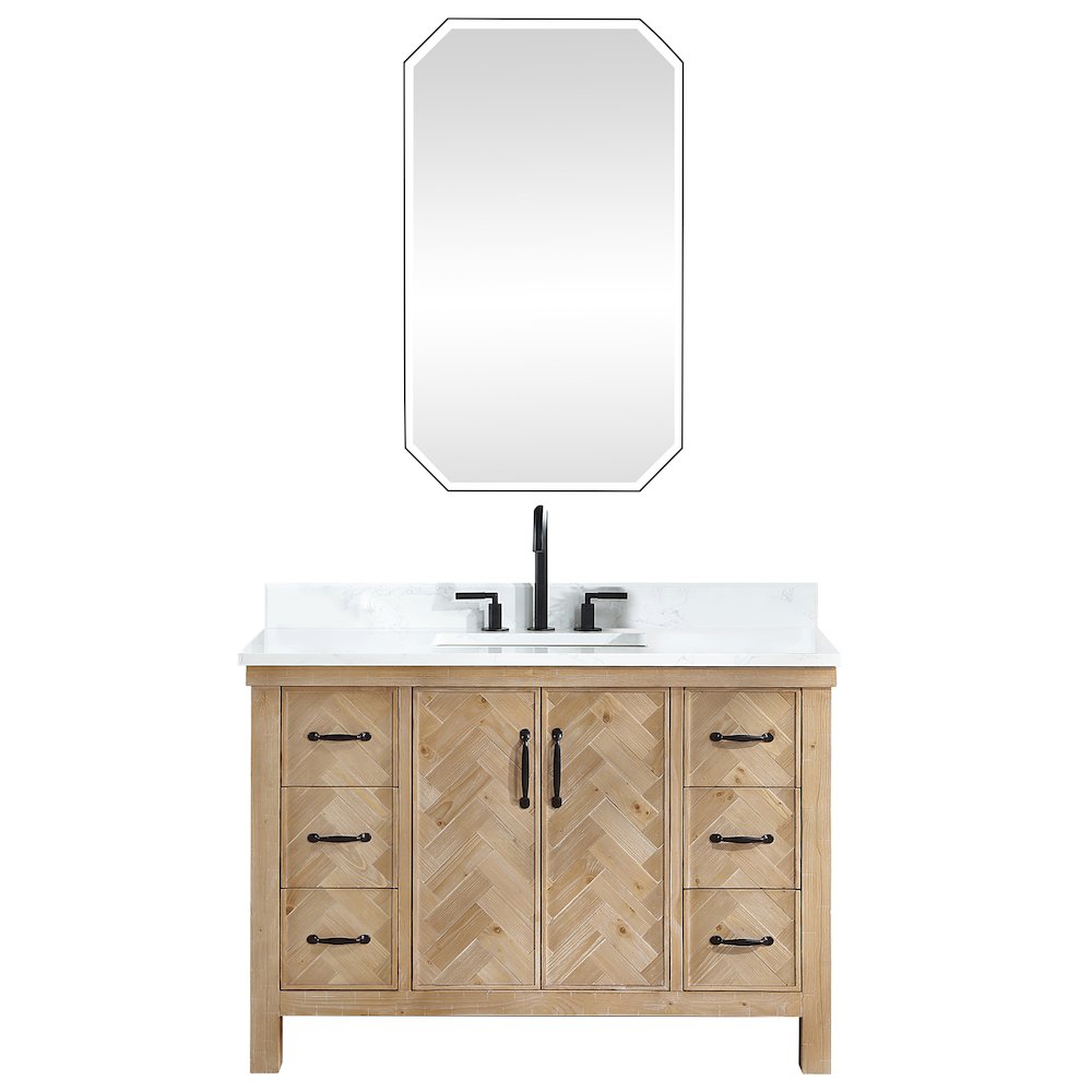 Javier 48" Free-standing Single Bath Vanity in Spruce Antique Brown. Picture 2