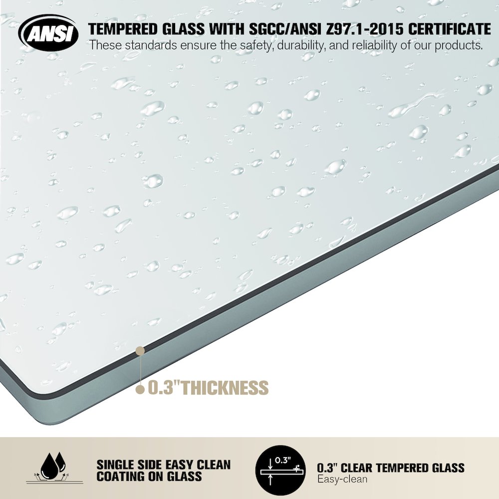 64" W x 78" H Rectangle Single Sliding Frameless Shower Enclosure in Matte Black. Picture 4