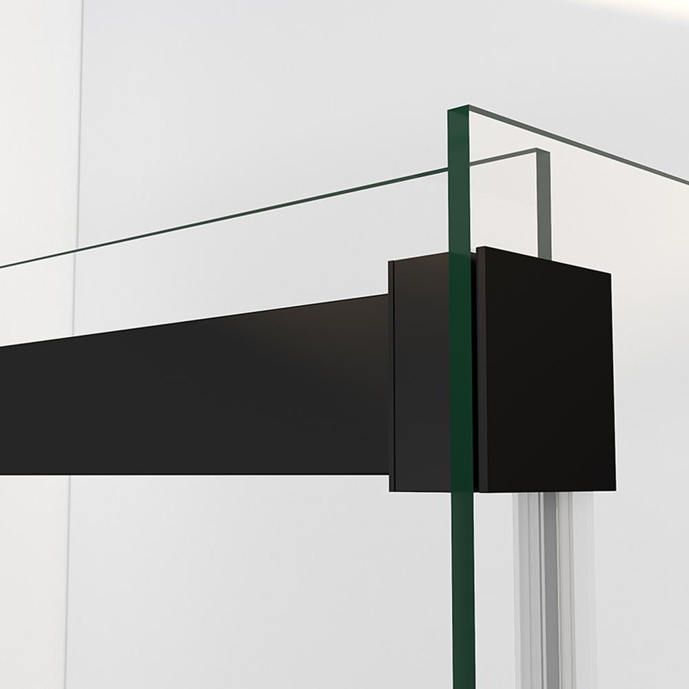 Rectangle Double Sliding Frameless Shower Enclosure in Matte Black. Picture 4